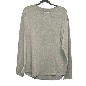 BYLT Basics Drop Cut Long Sleeve Shirt XL Grey Crew Neck Gymcore Techwear Casual
